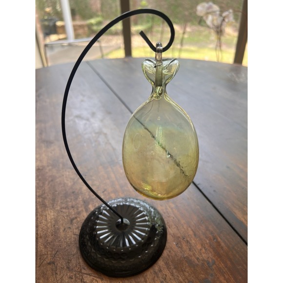 SET of 3 Vintage Italian Artisan HAND BLOWN GLASS Fruit Ornaments + Stands - Picture 16 of 16